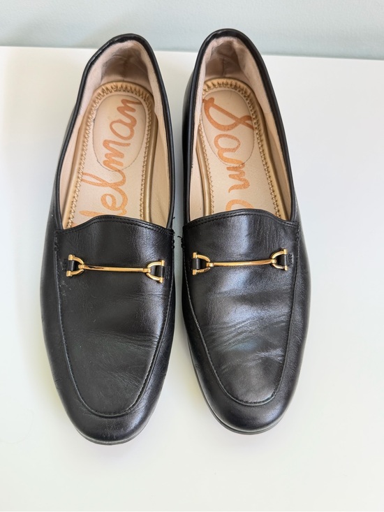 Sam Edelman Shoes - Sam Edelman Womens 9 Black Leather Gold Horsebit Loafers Slip On Shoes Classic